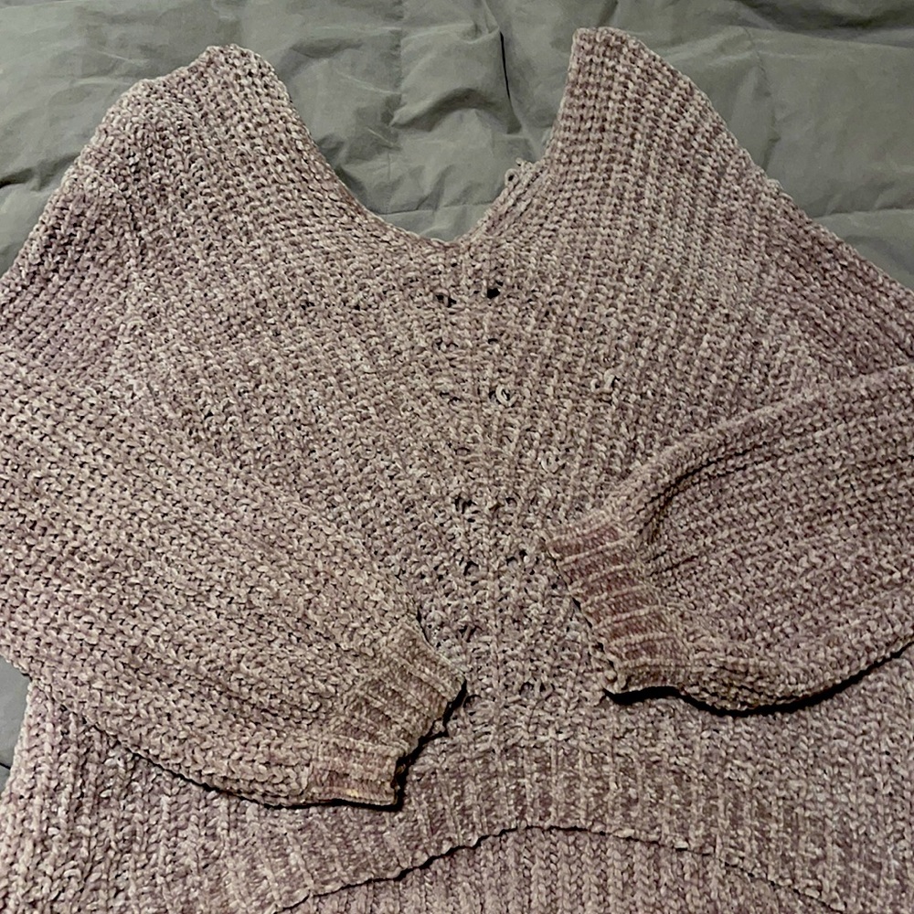 Charlotte Russe lavender colored off the shoulder sweater